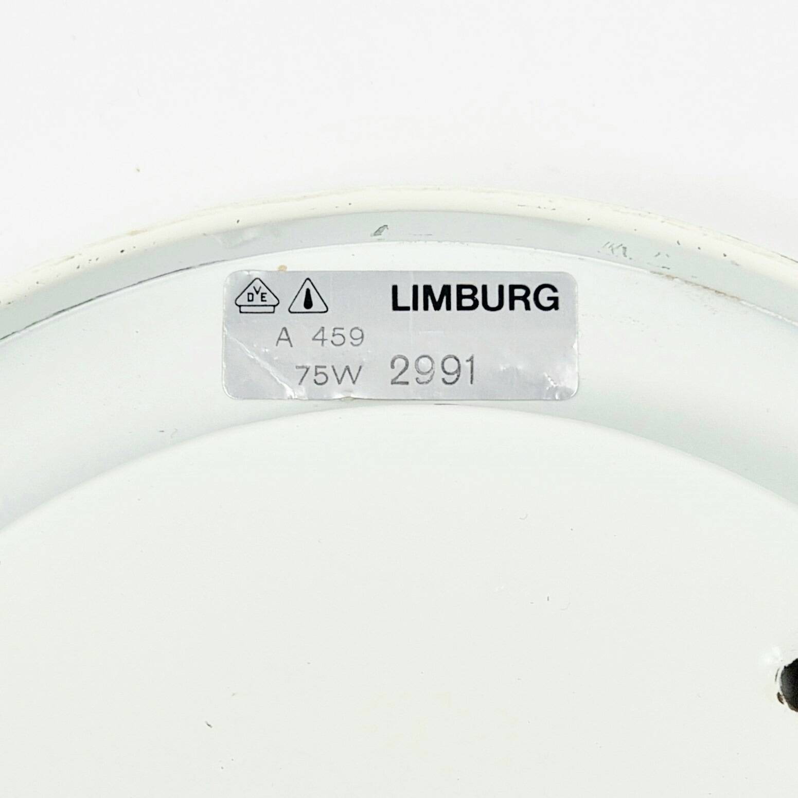 Large Minimalist Opaline Glass Shell Shaped Wall Lamp By Limburg, 1970s