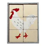 Cadre puzzle en bois des années 30/40 représentant un coq