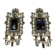 Pair of mirrors with candle holders in bronze signed FC Paris Napoleon III