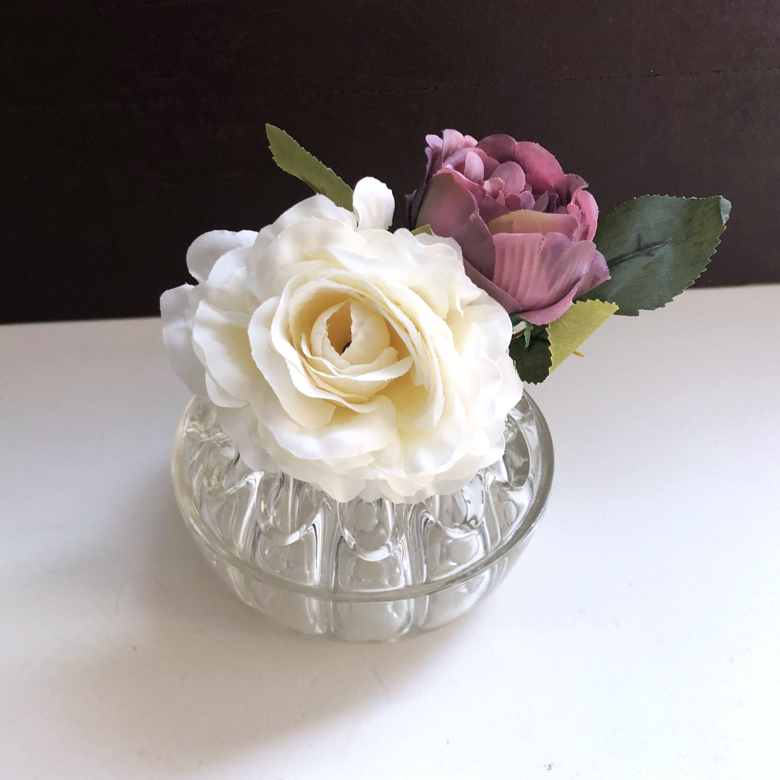 Vase pique-fleurs boule verre épais style art Déco