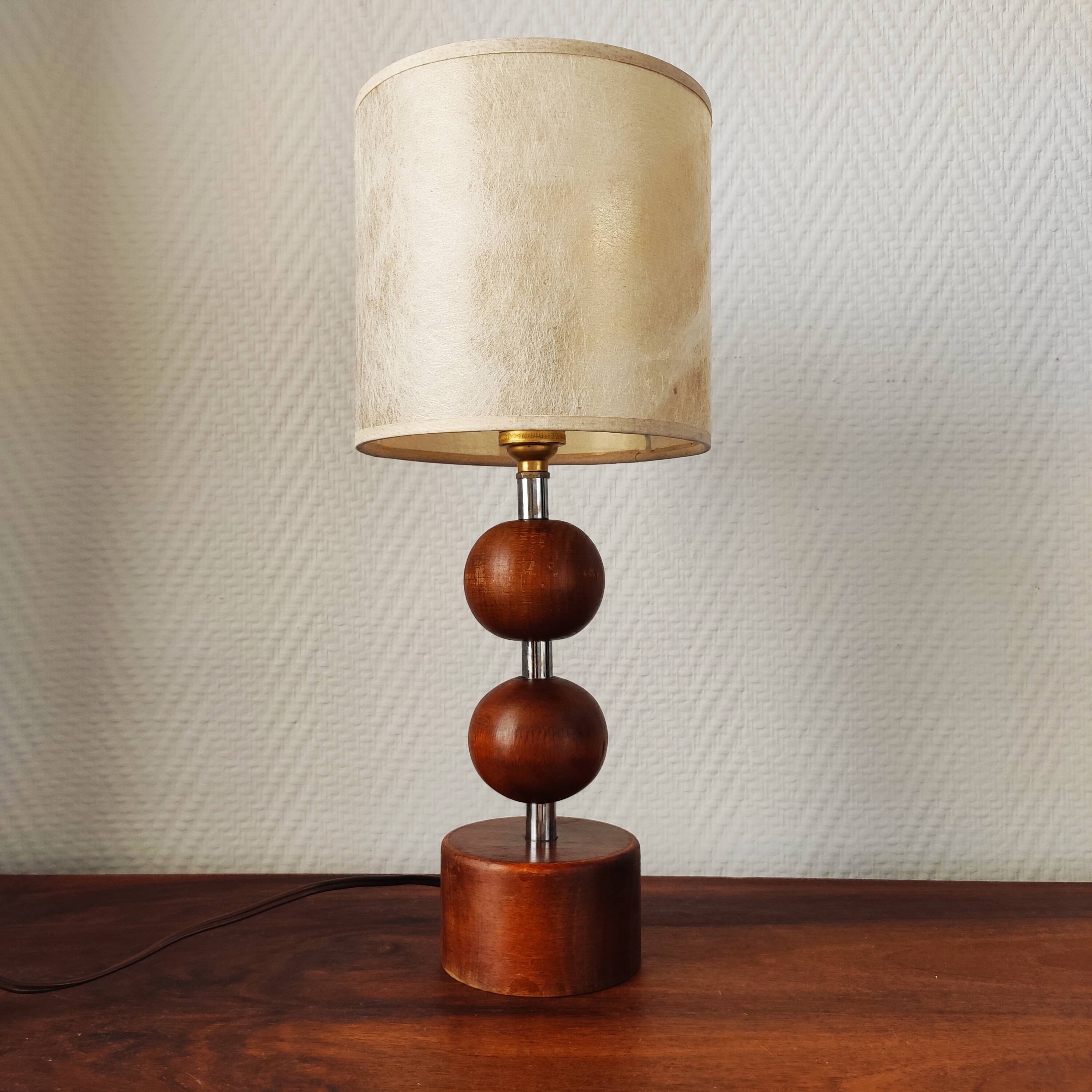Scandinavian wooden lamp 1960