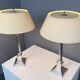 Pair of table lamps, Corinthian columns, silver-plated, England, 1970s
