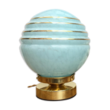 Clichy glass lamp pale blue and gilded