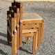 Set of 4 chairs in pine and beige skai / Horgen - Glarus
