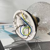 Ceiling light or wall light with cracked glass globe, 13 cm, porcelain rose.