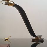 Cobra leather desk lamp by Traso Milano 1988