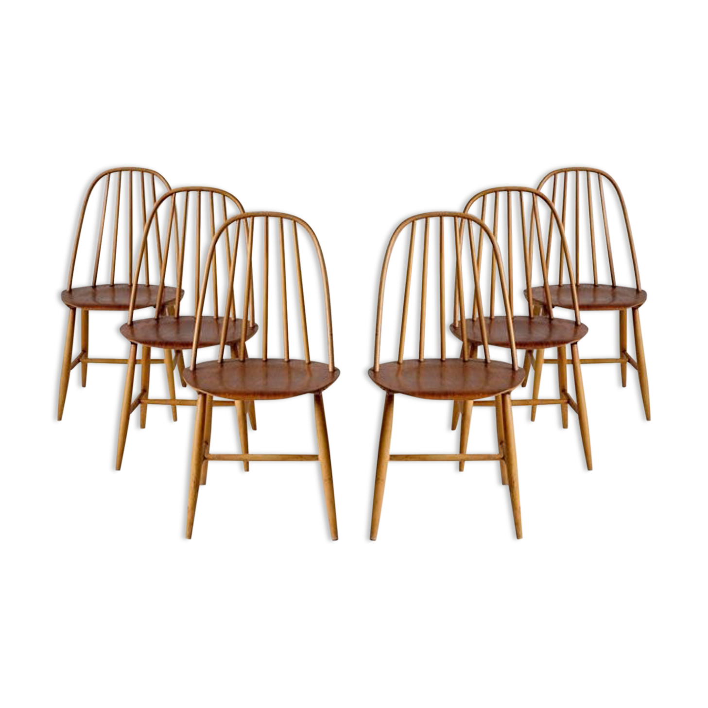 Set of 6 chairs Sven Erik Fryklund for Hagafors, model 16, Sweden, 1950