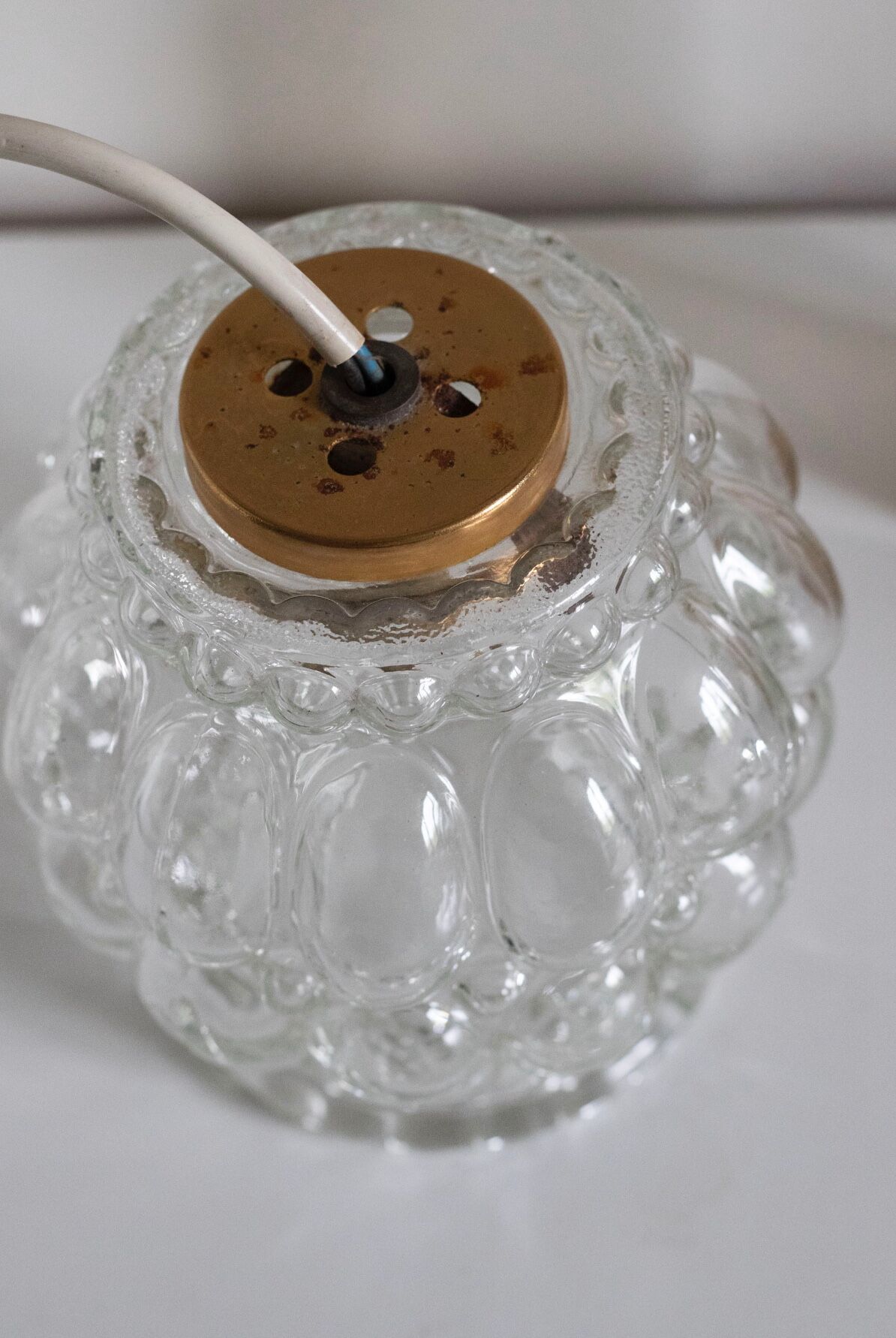 Vintage glass bubble pendant lamp