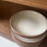 service a dessert 6 assiettes plates + 2 creuses en gres de gien, 1970