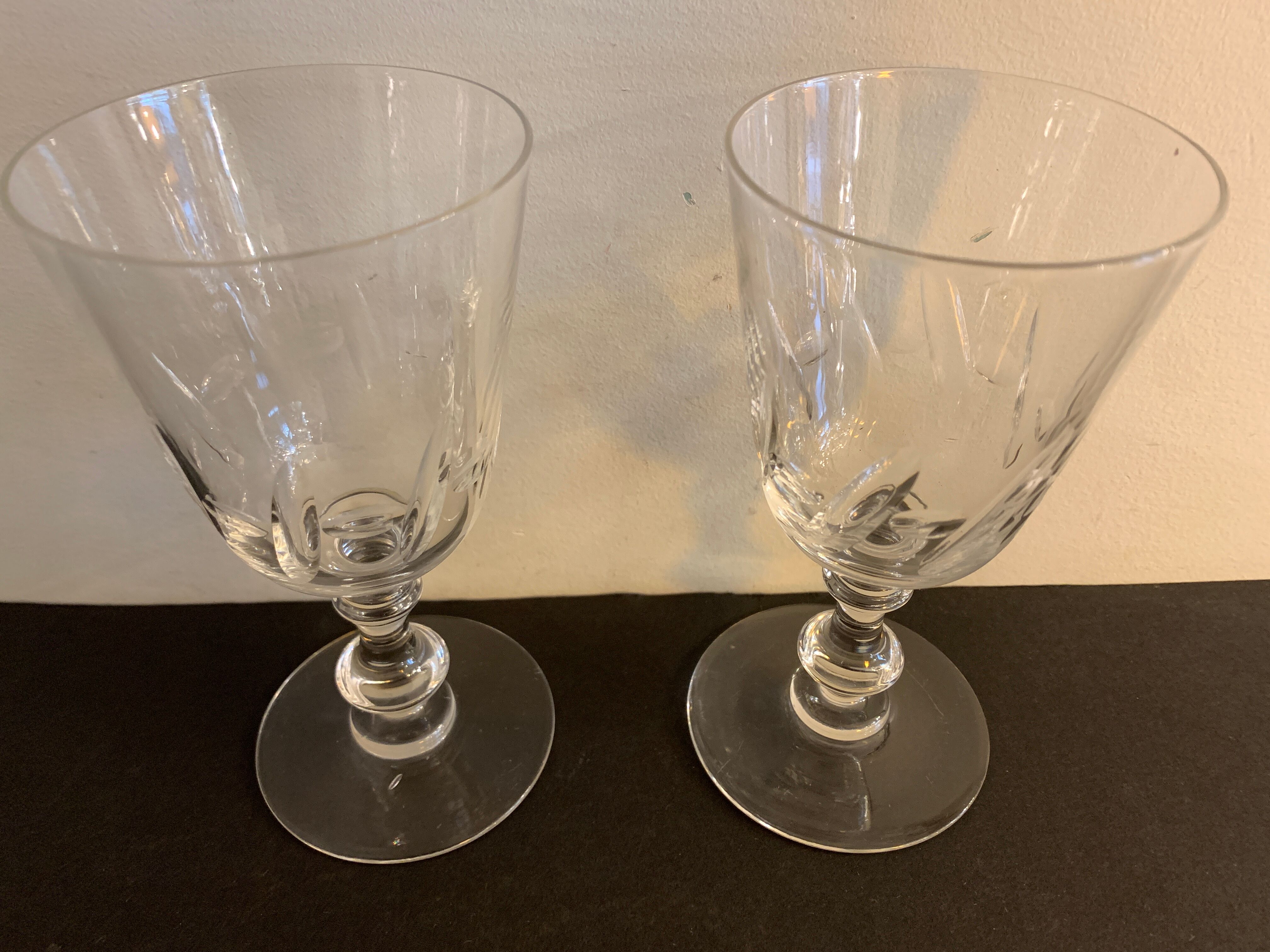 2 crystal-blown walking glasses