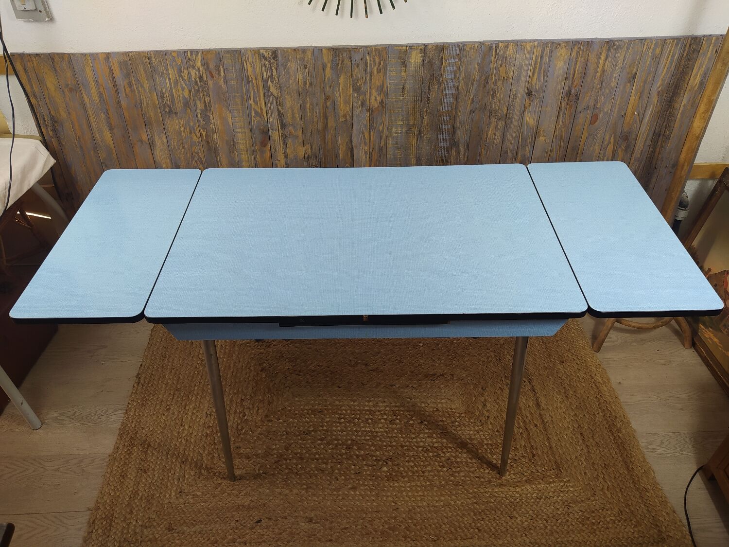 Blue Formica table