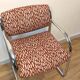 Fauteuil Strafor vintage en acier tubulaire chromé et tissu organique