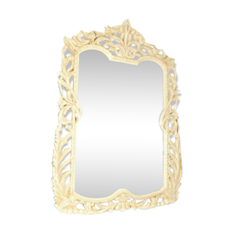 Mirror in beige beech wood