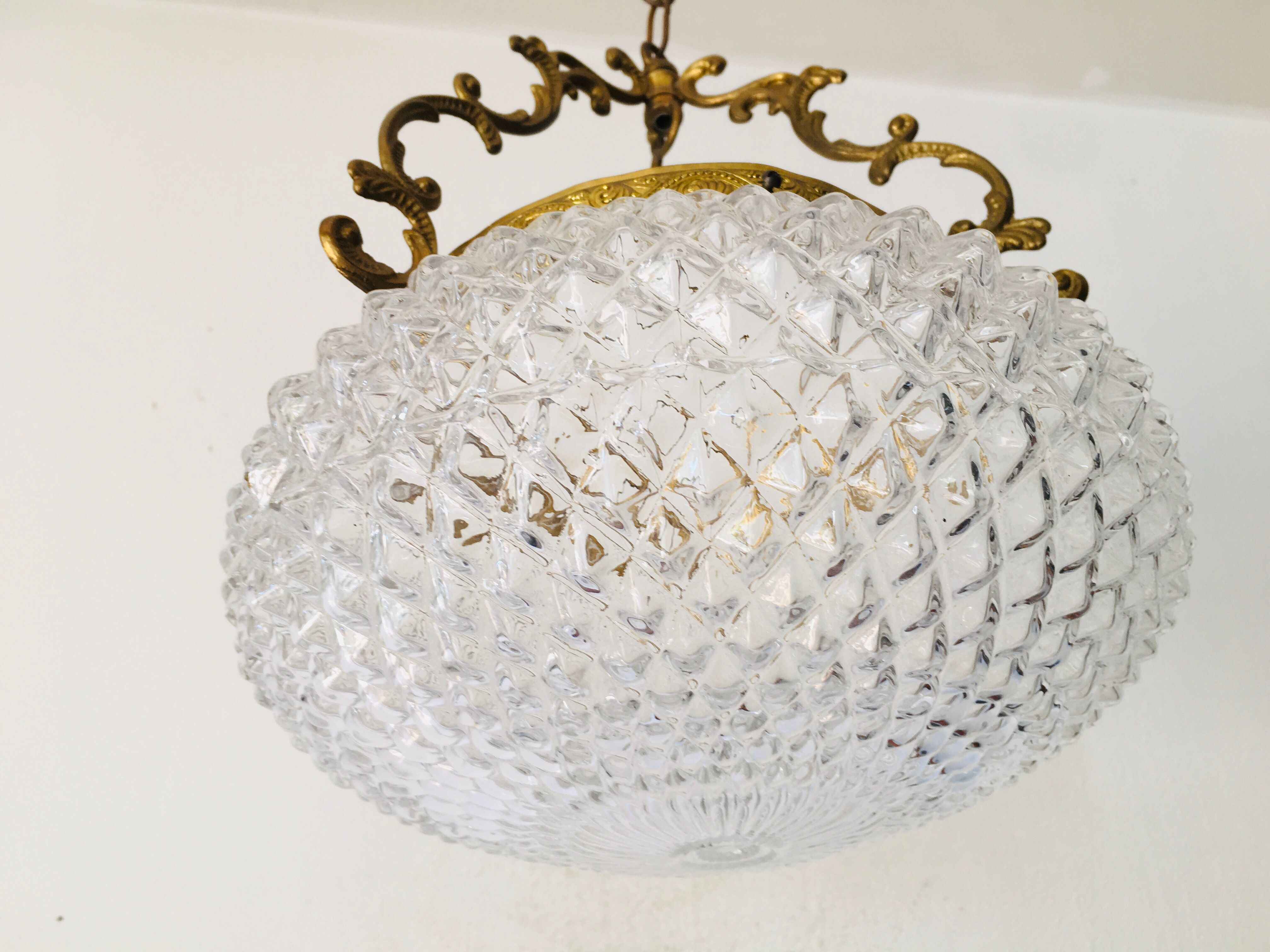 Brass ball chandelier