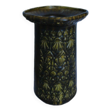 Old large vase st clement france ethnic relief decor n° 9128 60s rare