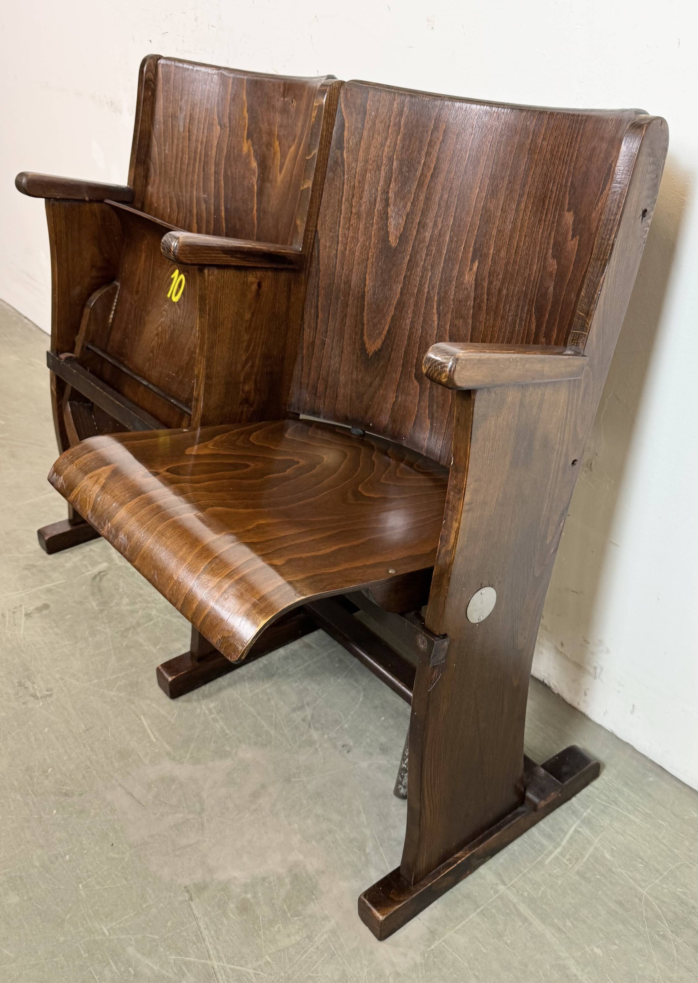 Vintage two-seat cinema bench from ton, 1960s