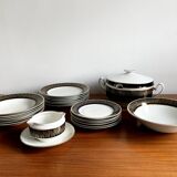 Service de table en porcelaine de Weimar, Echt Weimar Kobalt, série Eleganz, 21 pièces, bleu cobalt