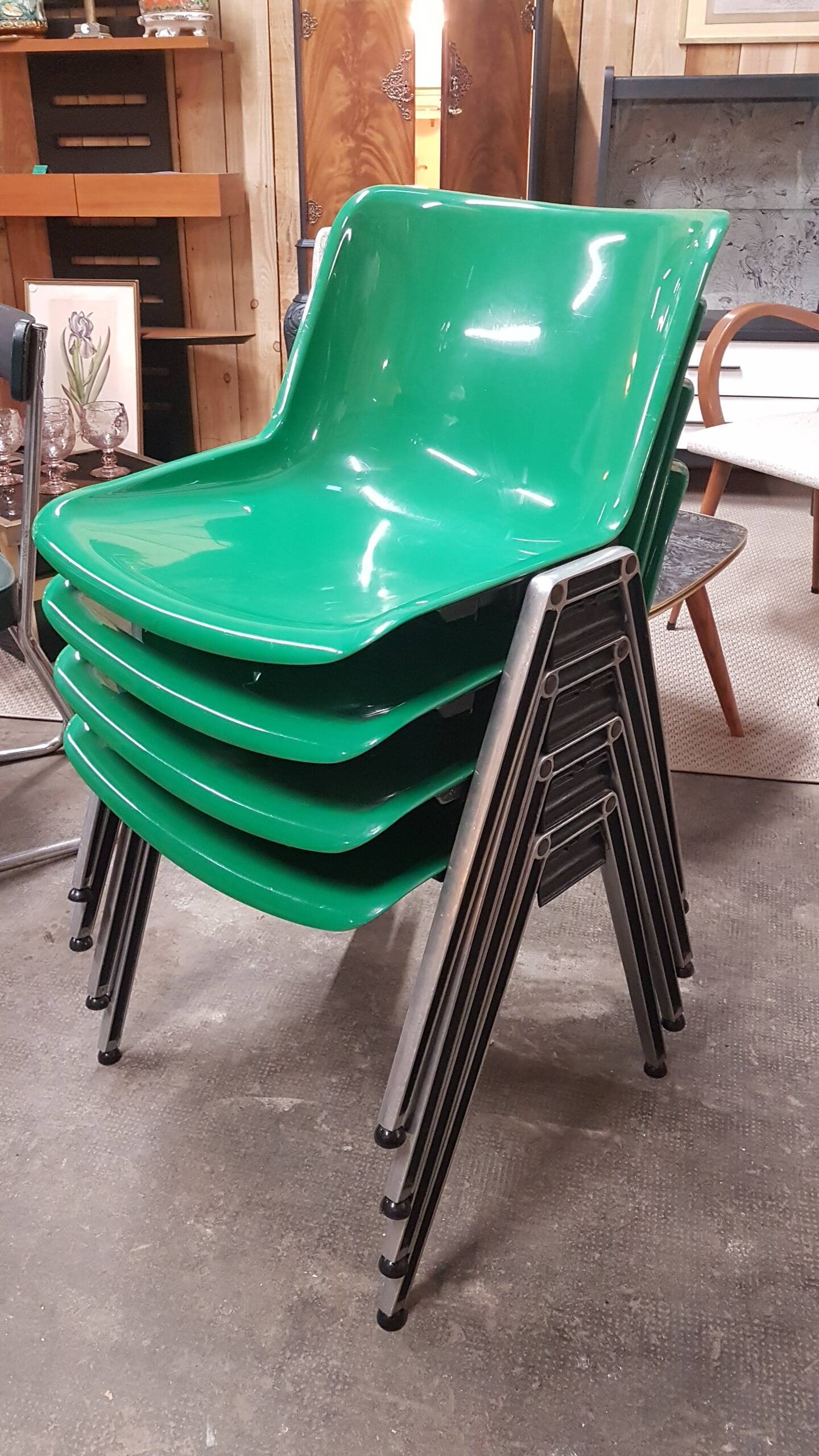 Modus Office Chairs by Osvaldo Borsani for Tecno, 70s, Set of 4