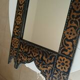 Vintage 80s Moorish style hand painted mirror