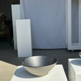 Duo of gray Indonesian ceramic bowls or salad bowls