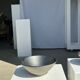 Duo of gray Indonesian ceramic bowls or salad bowls