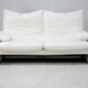 Maralunga sofa by Vico Magistretti, Cassina, white leather, Italy, circa 1970