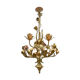 Italian Tole and Ceramic Rose Chandelier