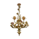 Italian Tole and Ceramic Rose Chandelier