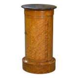 Empire gueridon in mottled maple with a blue stone top, 19th century.