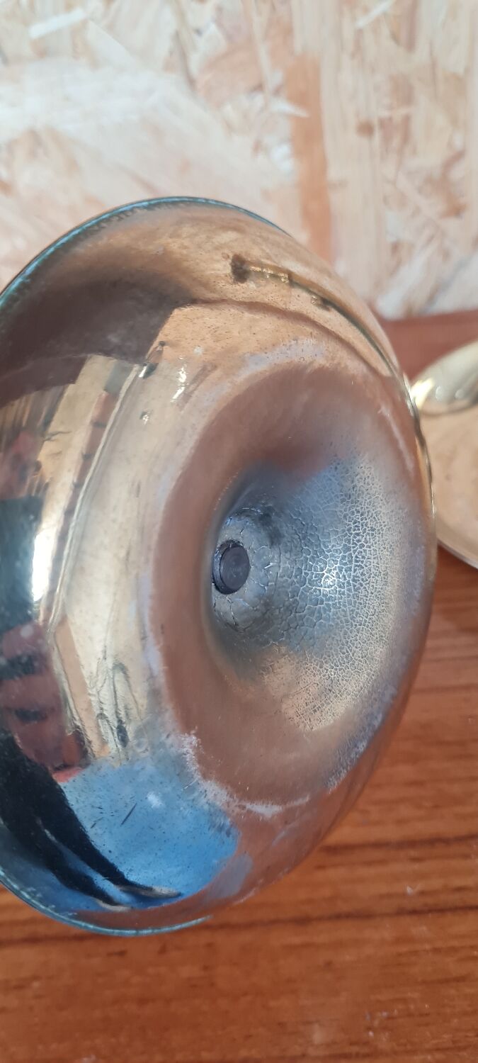 Pair of gilded brass candle holders