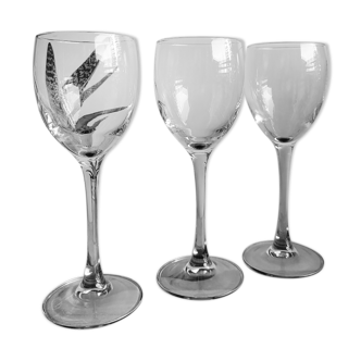 Lot de 3 verres à pied bleu