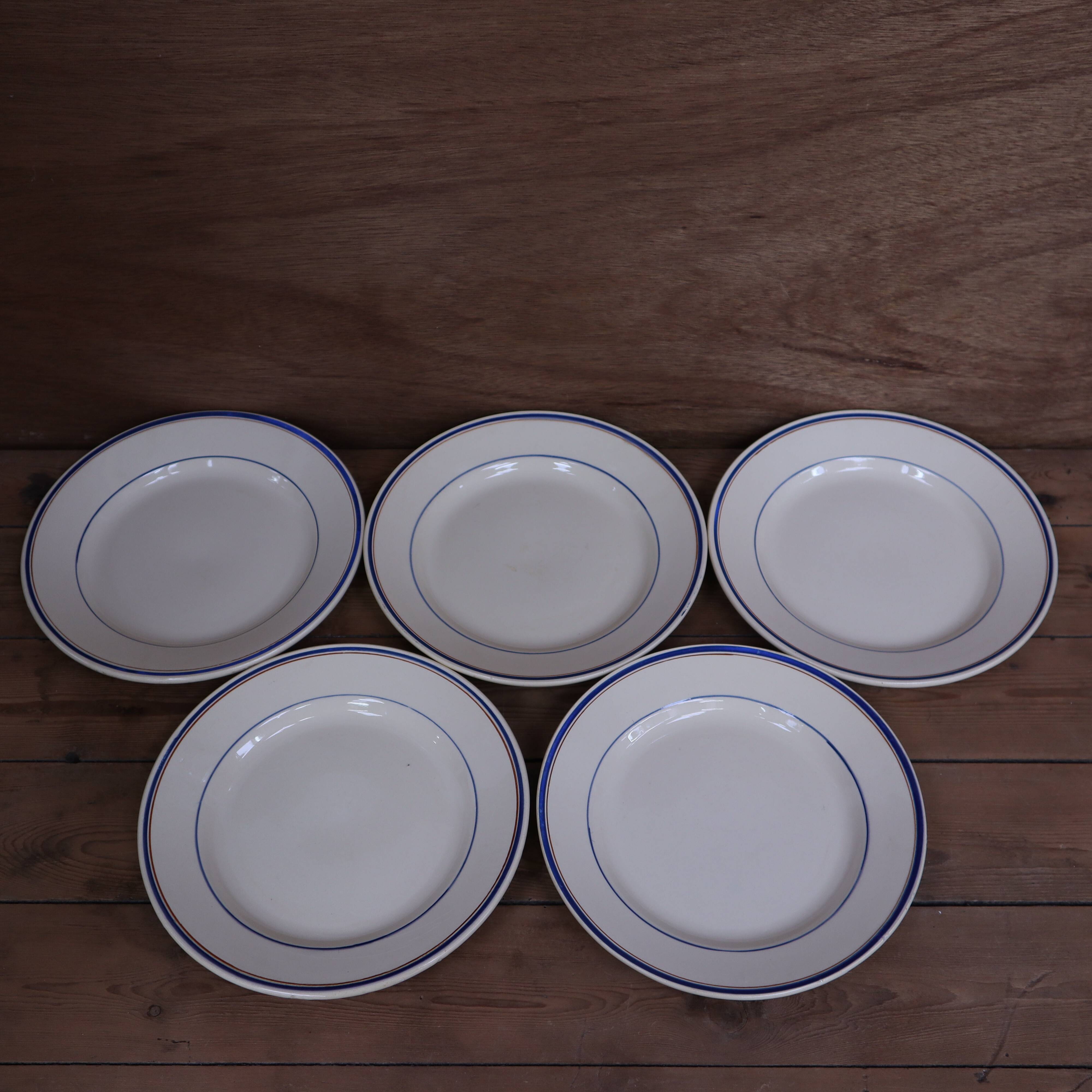 Lot de 5 assiettes plates « Moulin des Loups – Louvois »