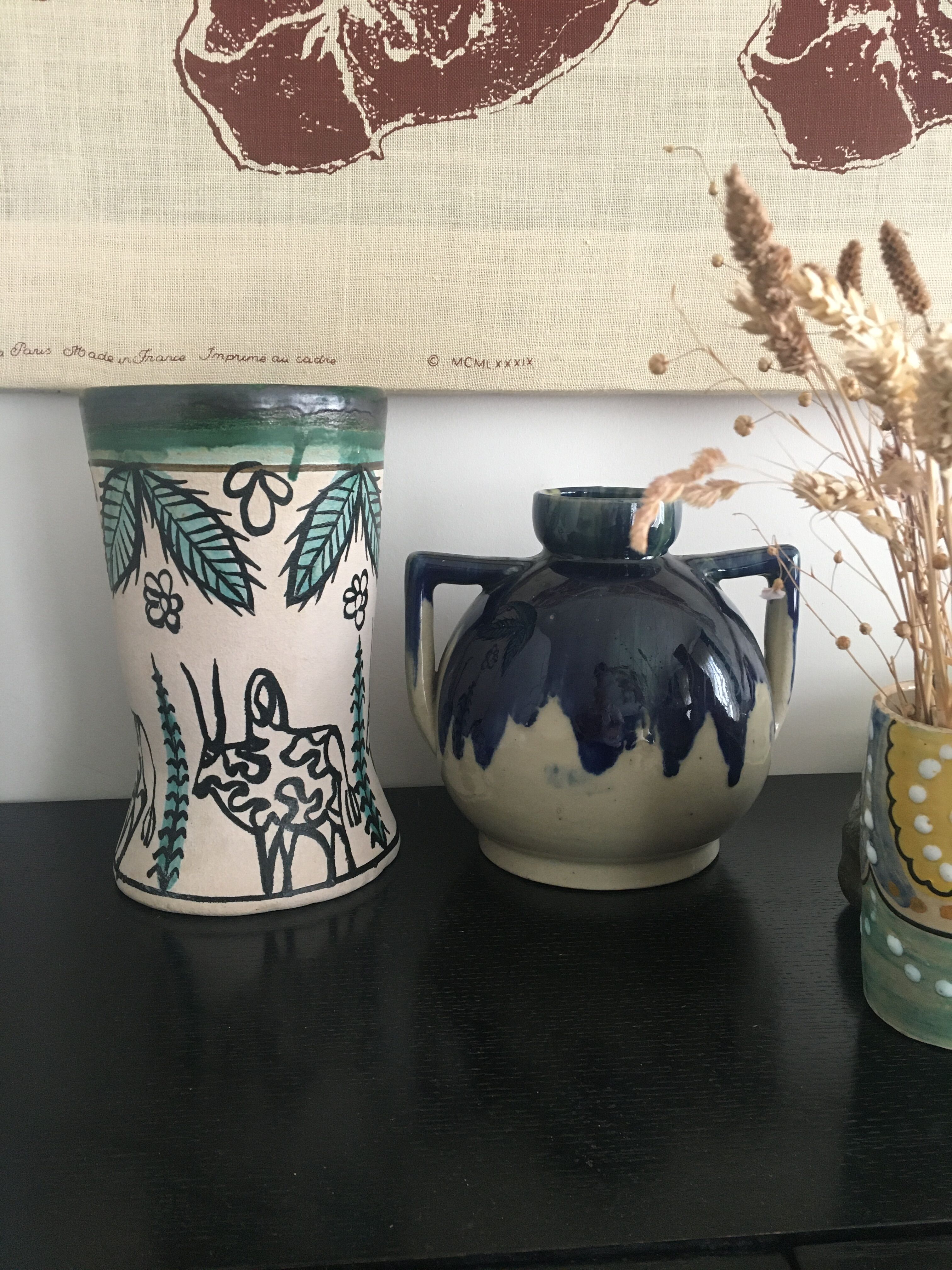 JEP vase in sandstone flame décor, 1920