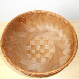 Two wicker and woven bamboo baskets