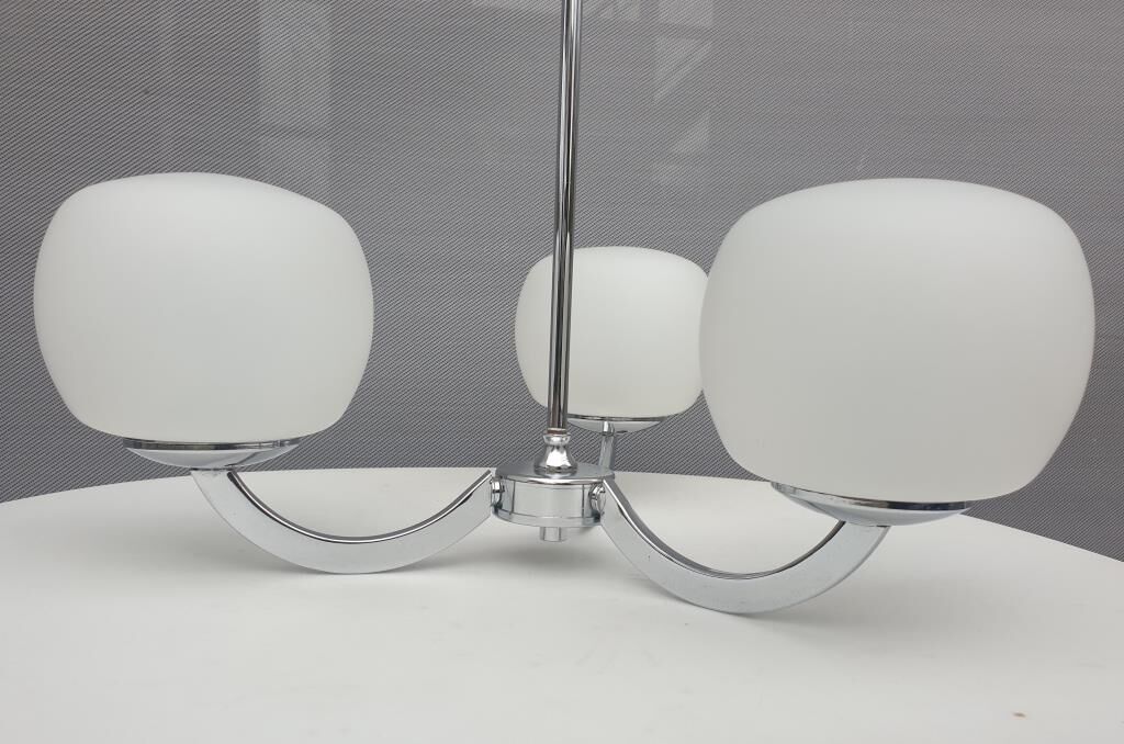 Sputnik 1970 triplet globes opal glass