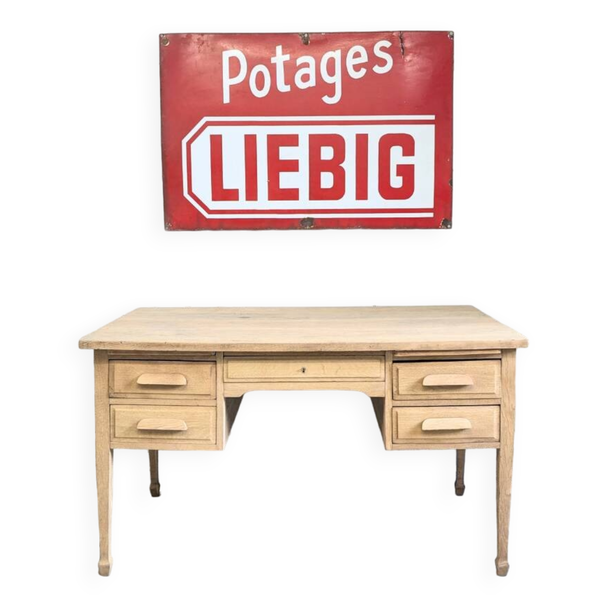 Antique Vintage School Oak Desk