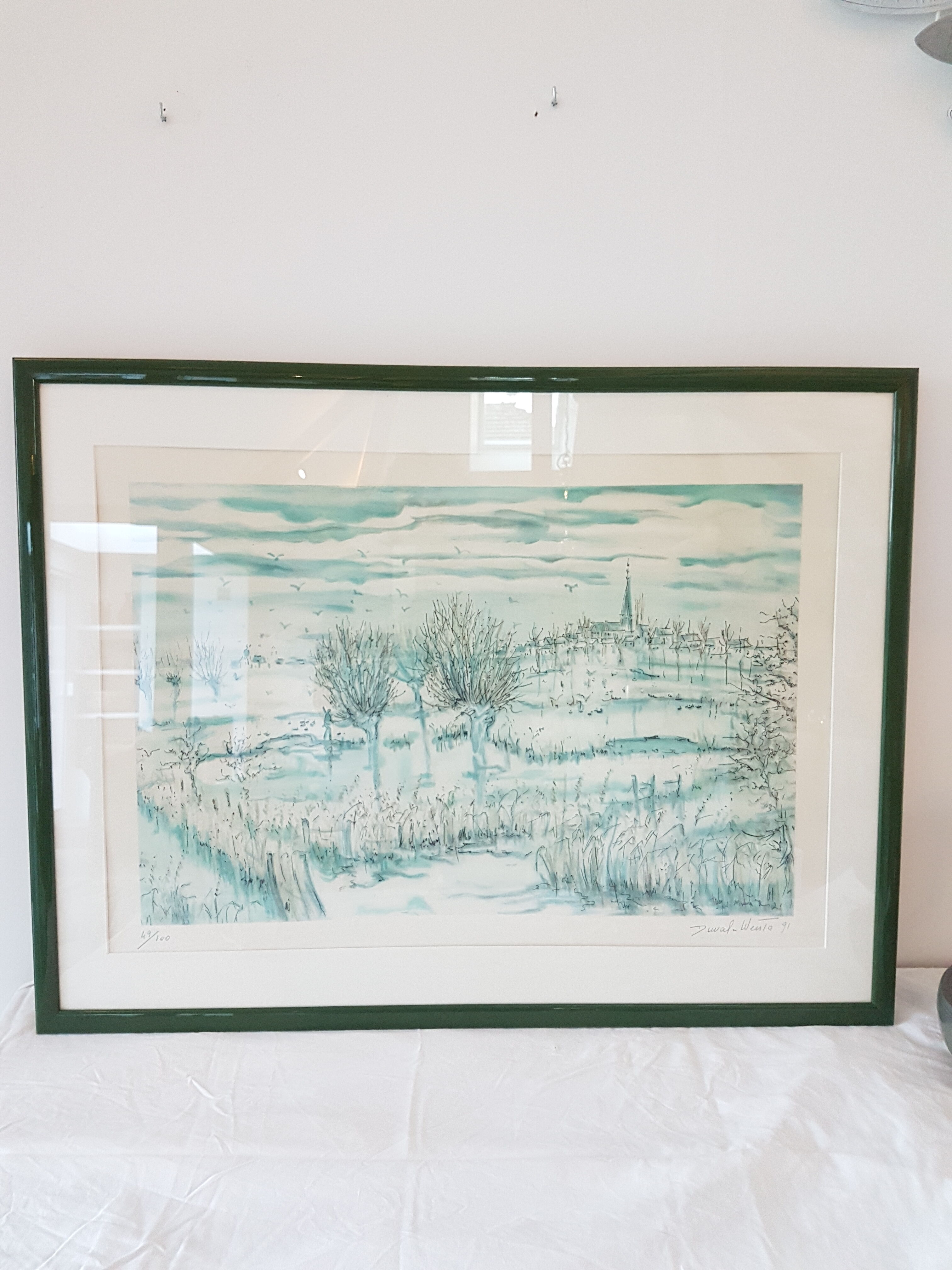 Aquarelle bocage normand signée