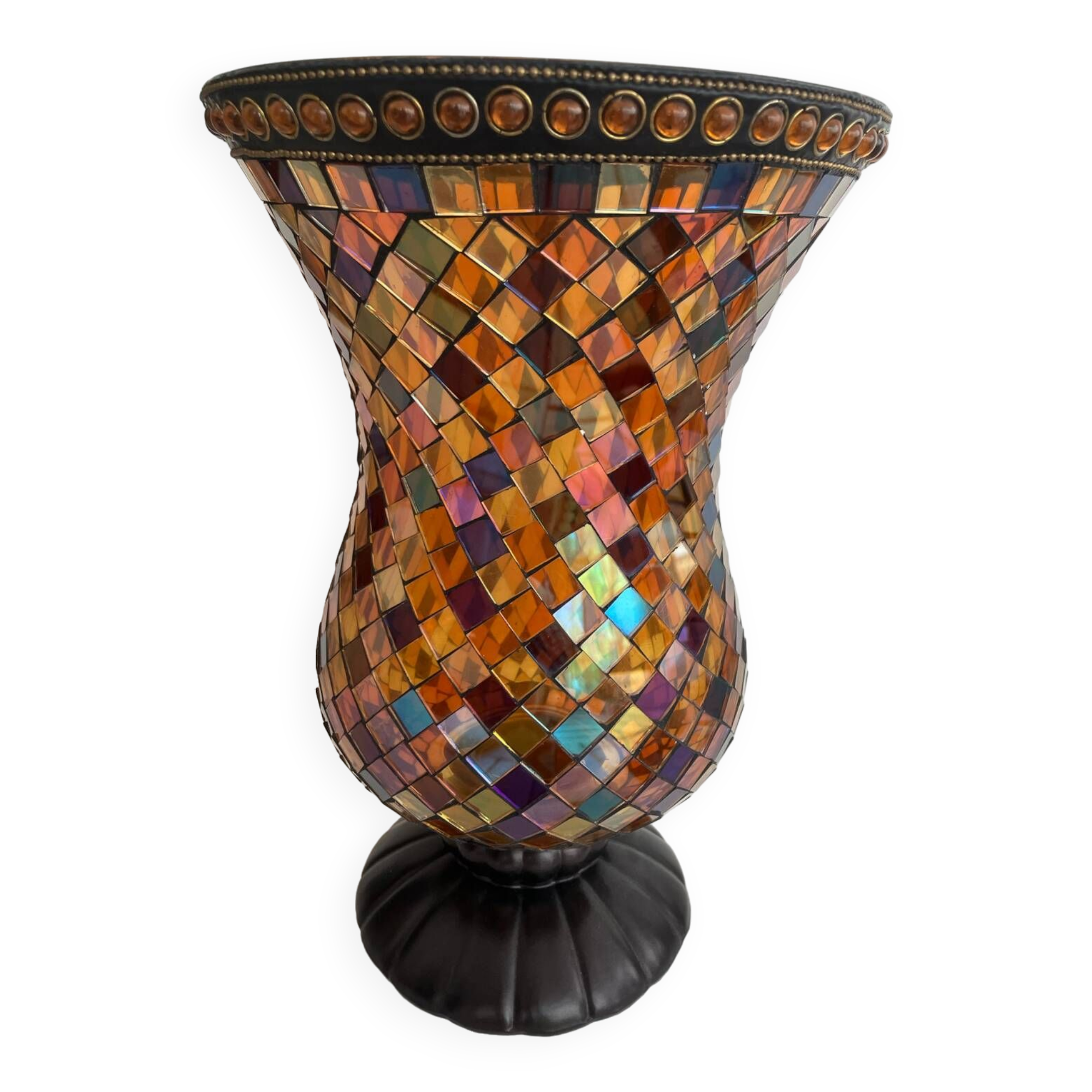 Vase en verre mosaïque