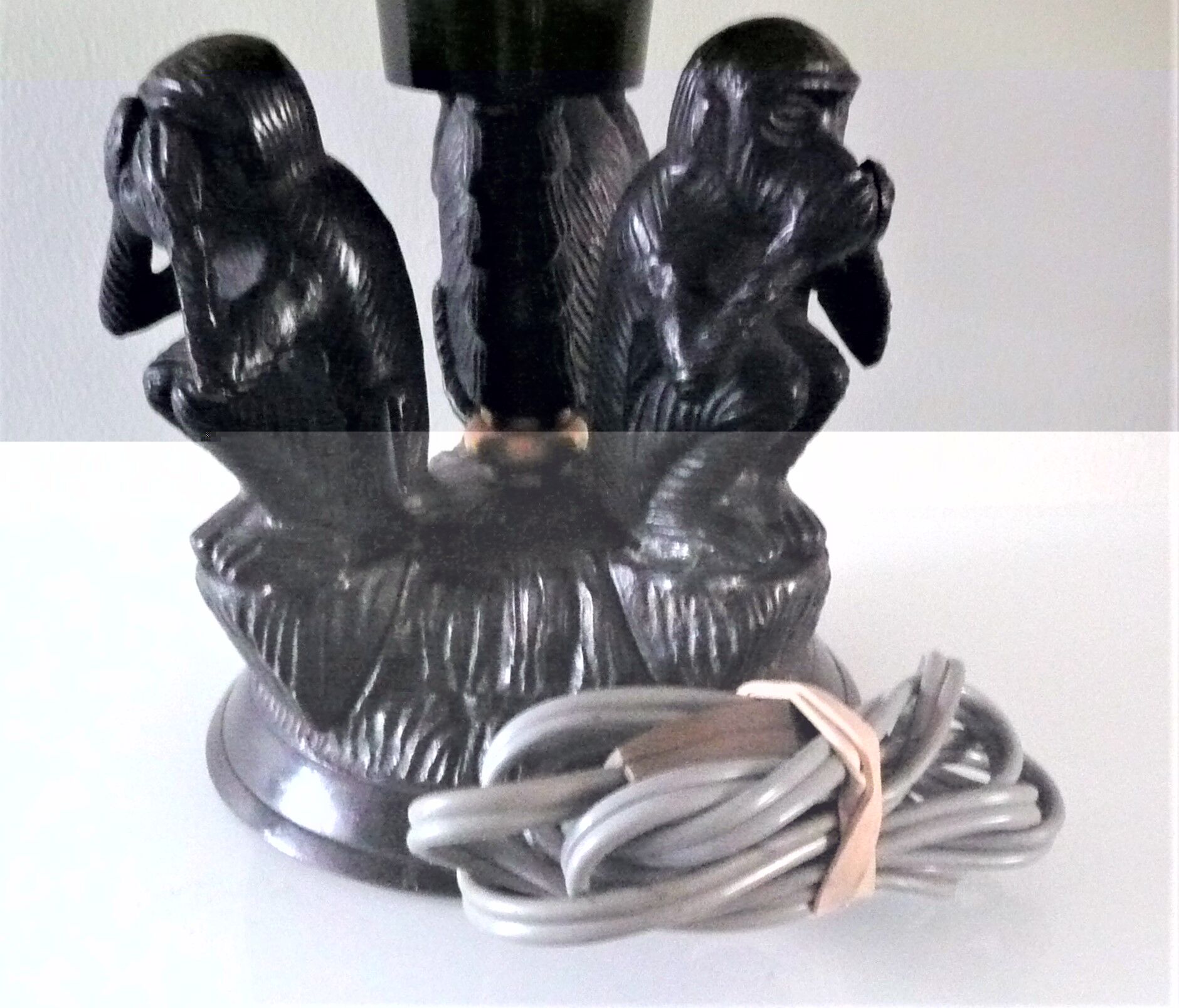 Art deco lamp symbol of the three monkeys