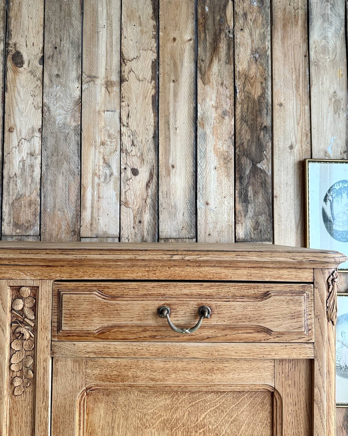 Large antique high oak sideboard