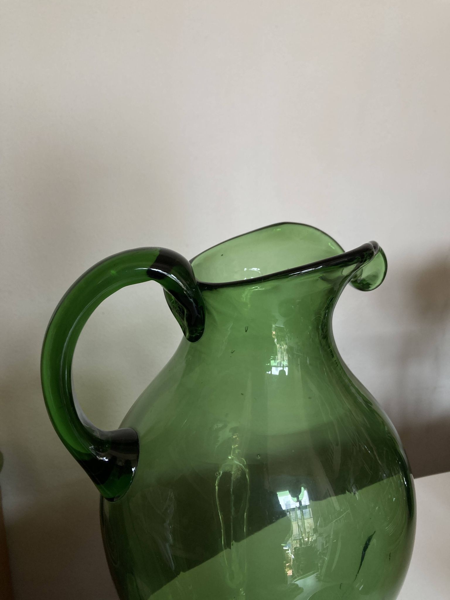XXL glass vase pitcher from Empoli, blown, H40cm