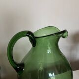 XXL pitcher vase in blown Empoli glass H40cm
