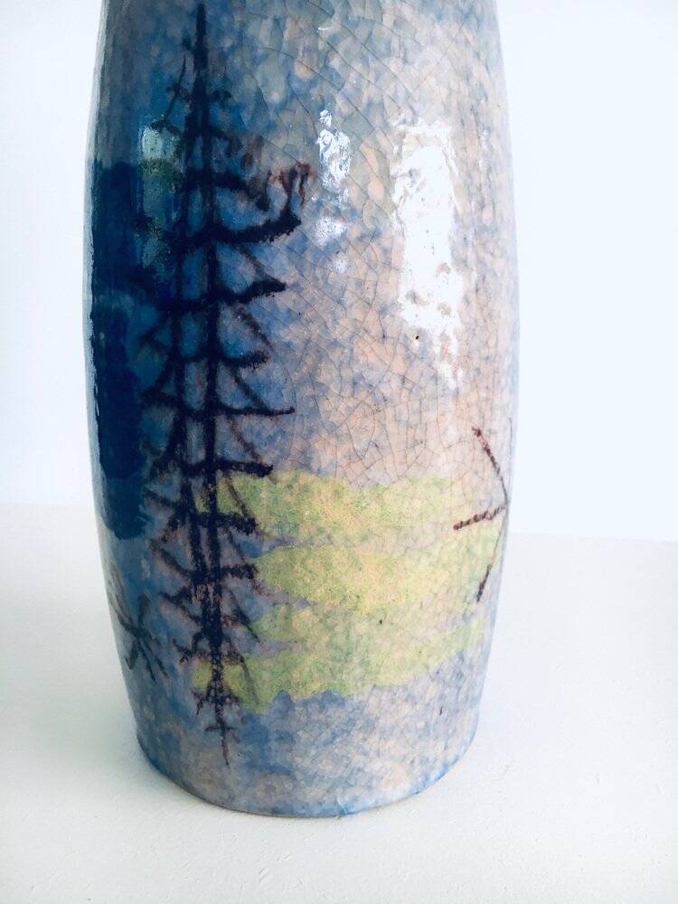 Mid-Century Design Art Studio Ceramic Table Lamp by Cacf Faenza, Italy, 1950s