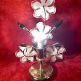 Lampe fleur de marguerite lucite vintage