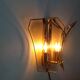 Wall lamp two fires in brass and curved glass from the 80s