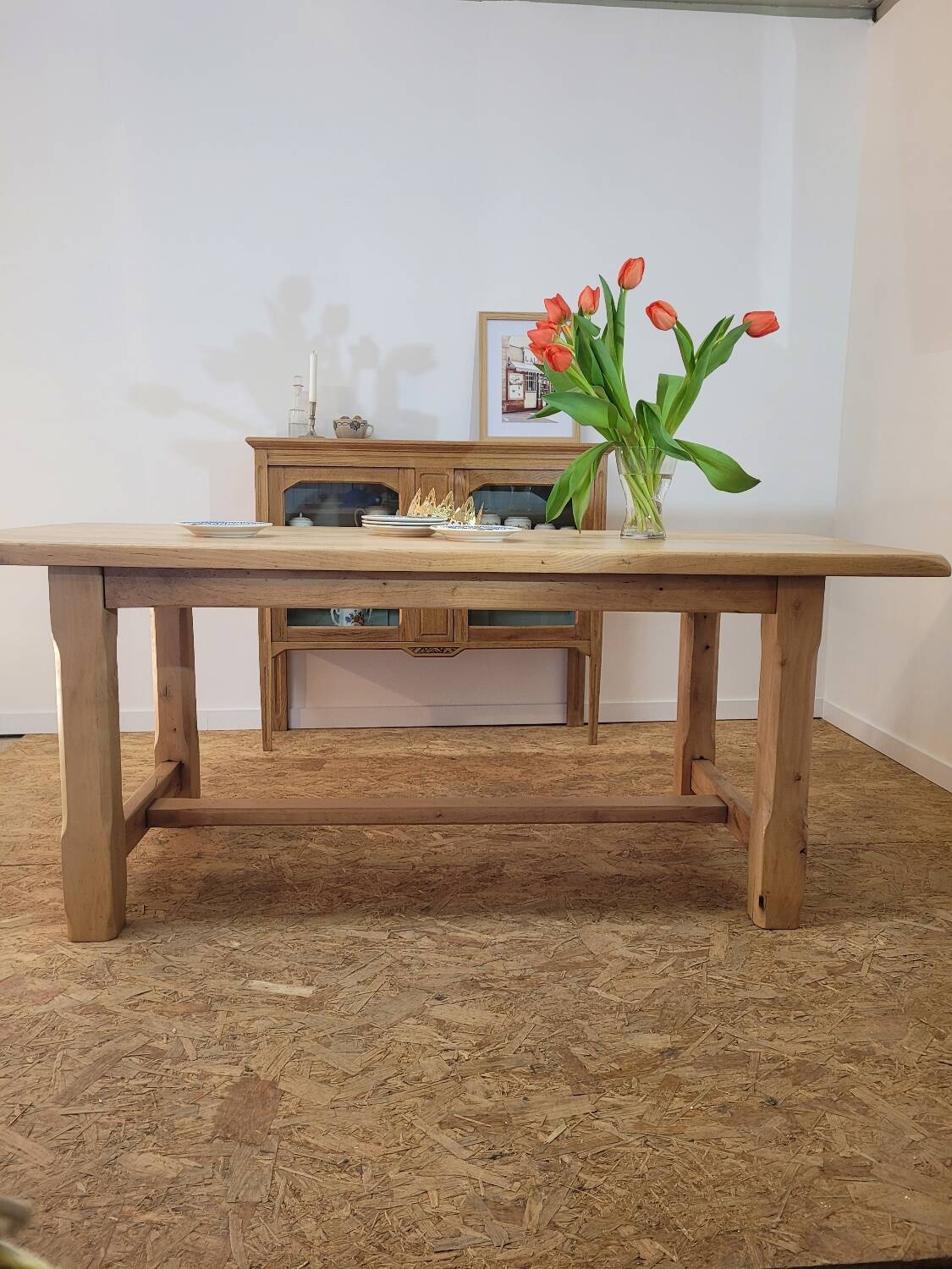 Solid wood farm table