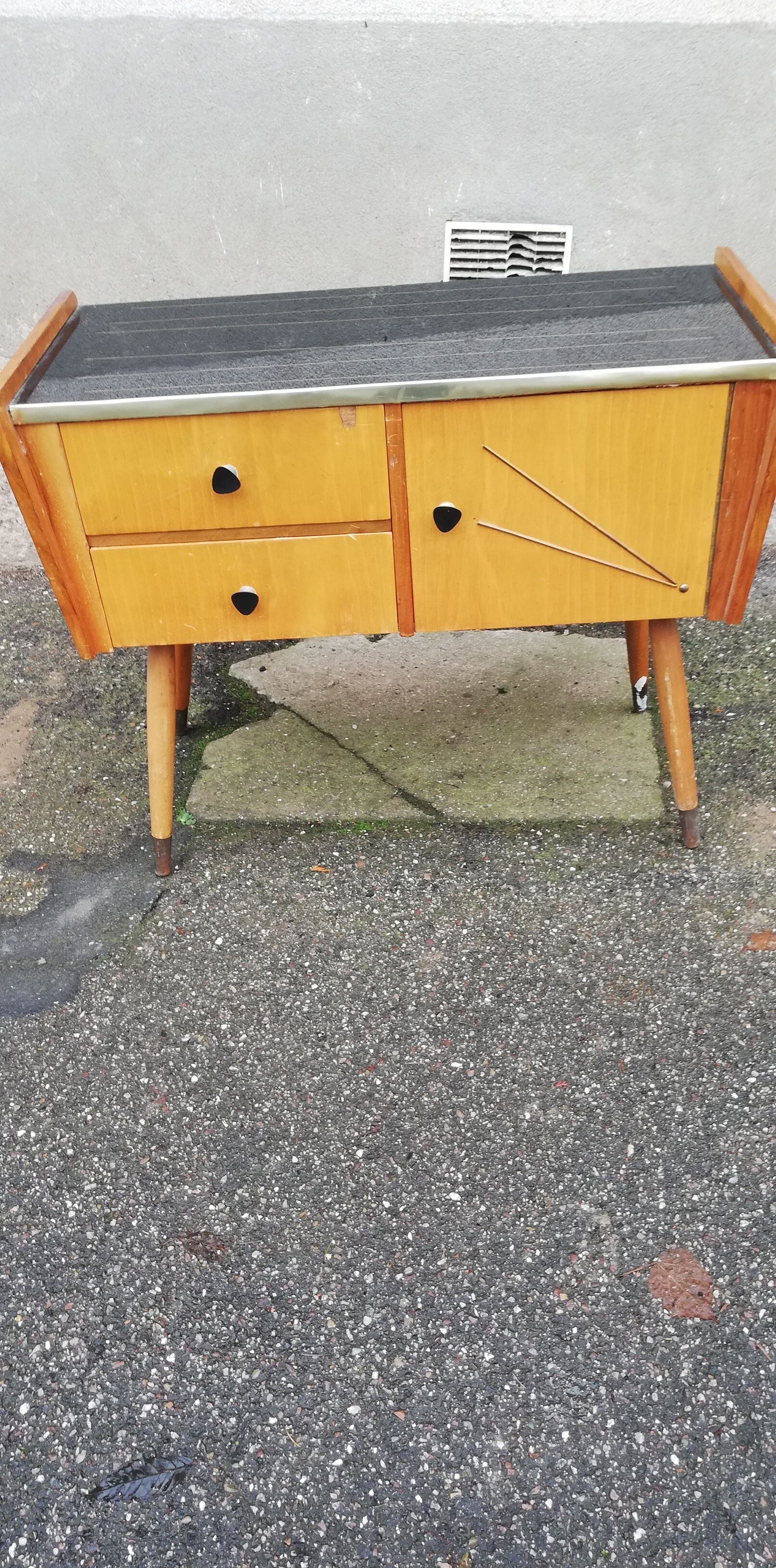 Commode vintage 2 tiroirs 1 porte