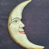 Crescent moon, vintage wood