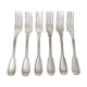 6 silver metal forks