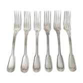 Set de 6 fourchettes en métal argenté